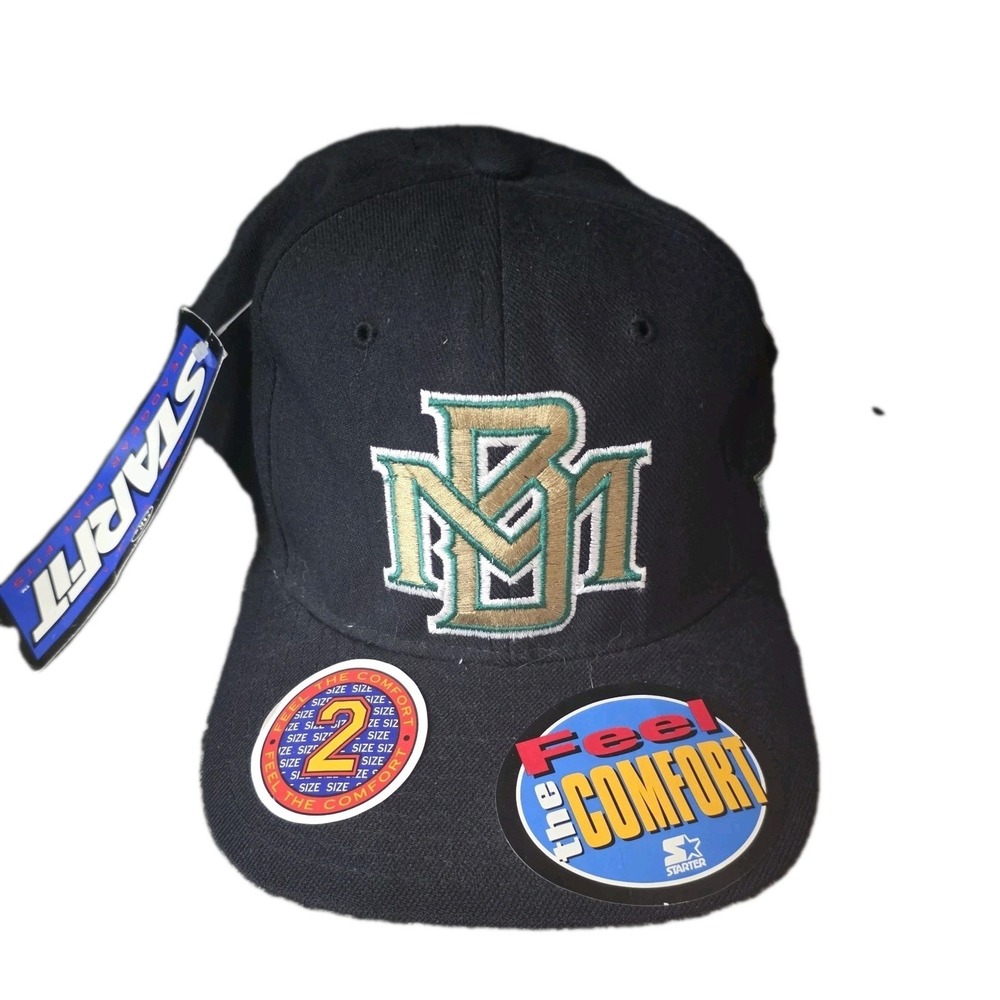 Vintage Milwaukee Brewers Starter Fitted Hat MLB Deadstock L/XL Black‎ NWT